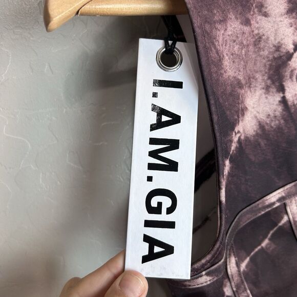 I AM GIA matching Set Size XS Crops Top Flared Pants Tan Tie Dye Festival Y2K - Picture 10 of 12